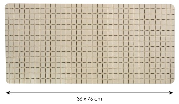MSV protiskluzová podložka do vany QUADRO Premium, béžová, SBS kaučuk, 36 x 76 cm