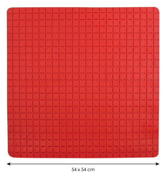MSV protiskluzová podložka do sprchy QUADRO Premium, červená, SBS kaučuk, 54 x 54 cm