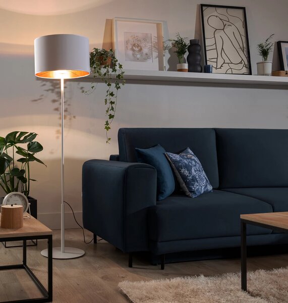 Skandinávská stojanová lampa VESPILLO - bílá / zlatá
