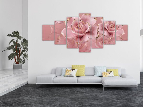 Obraz - Květinový dekor (210x100 cm)