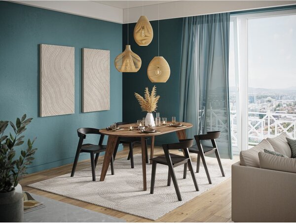 Jídelní stůl s deskou v dekoru ořechového dřeva v přírodní barvě 100x180 cm Lago – TemaHome