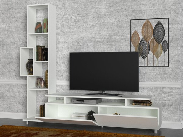 TV stolek/skříňka s poličkou Tullia (bílá). Akce -23%