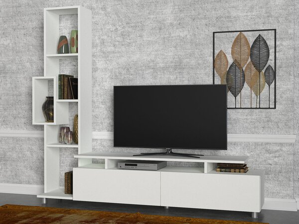 TV stolek/skříňka s poličkou Tullia (bílá). Akce -23%