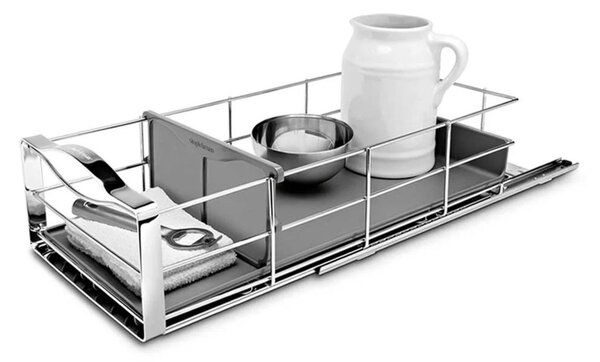 Výsuvný organizér do skříňky Simplehuman s masivním rámem z oceli, šířka 22,8 cm