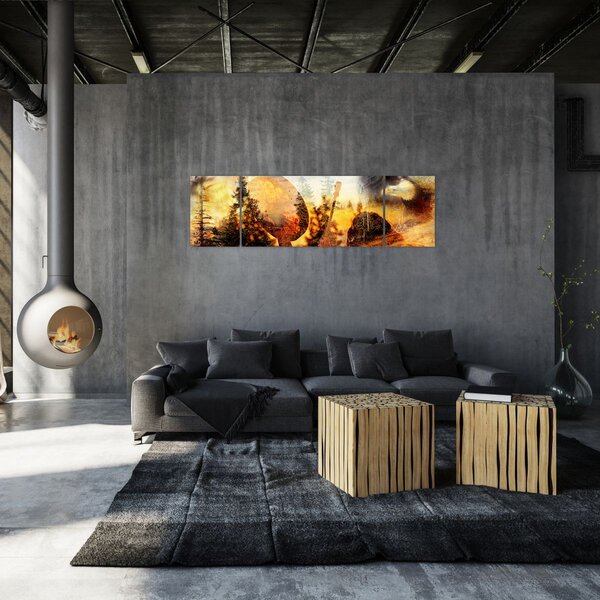 Obraz - Šamanský motiv (170x50 cm)
