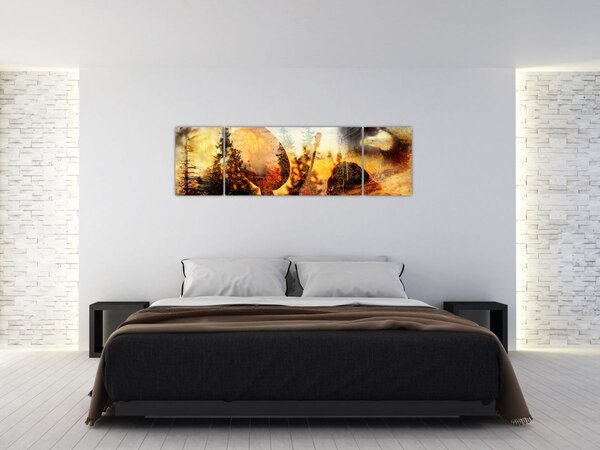 Obraz - Šamanský motiv (170x50 cm)