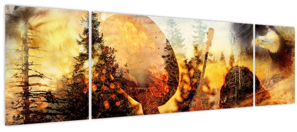Obraz - Šamanský motiv (170x50 cm)