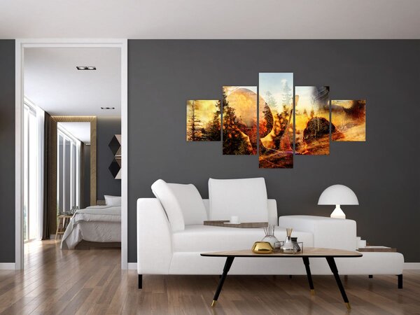 Obraz - Šamanský motiv (125x70 cm)