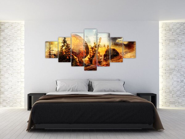 Obraz - Šamanský motiv (210x100 cm)