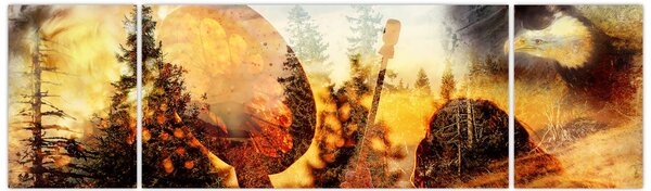 Obraz - Šamanský motiv (170x50 cm)