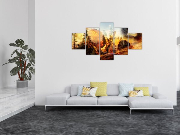 Obraz - Šamanský motiv (125x70 cm)