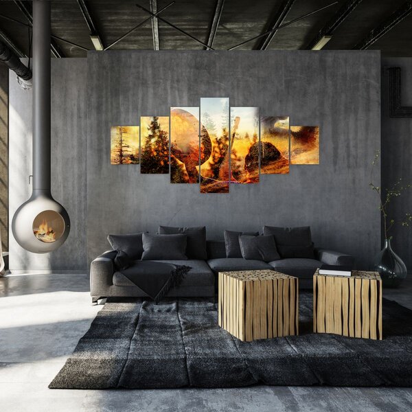 Obraz - Šamanský motiv (210x100 cm)