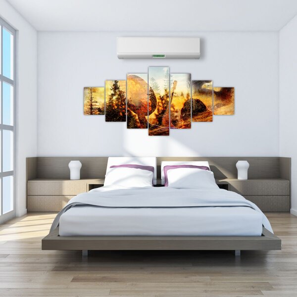 Obraz - Šamanský motiv (210x100 cm)
