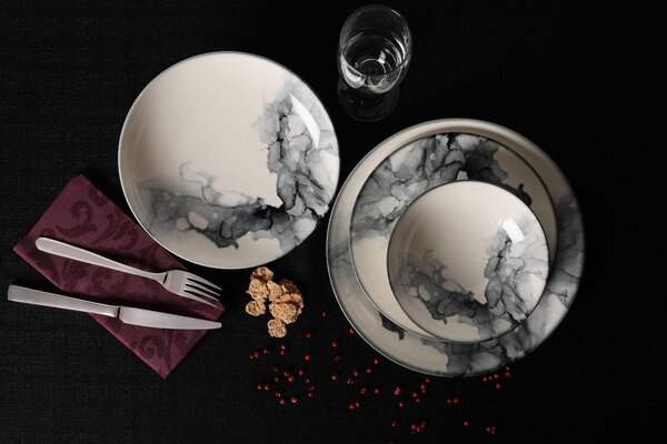 ASIR Porcelánová jídelní souprava 24 ks MARBLE