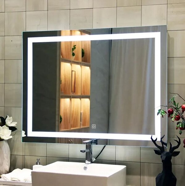 Rea Rea, nástěnné LED zrcadlo, obdélníkové, 80x60cm, HOM-02829