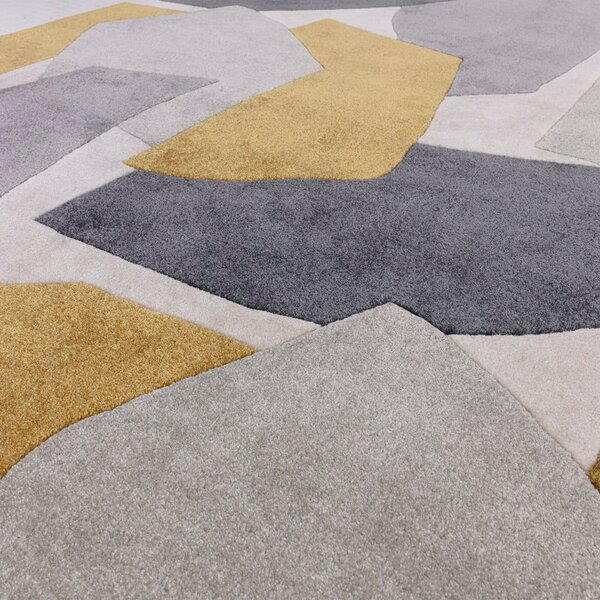 Ručně tkaný koberec z recyklovaných vláken v okrově žluté a šedé barvě 160x230 cm Romy – Asiatic Carpets
