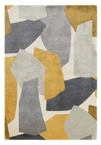 Ručně tkaný koberec z recyklovaných vláken v okrově žluté a šedé barvě 160x230 cm Romy – Asiatic Carpets