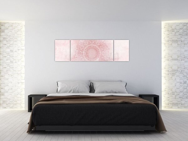 Obraz - Růžová mandala (170x50 cm)