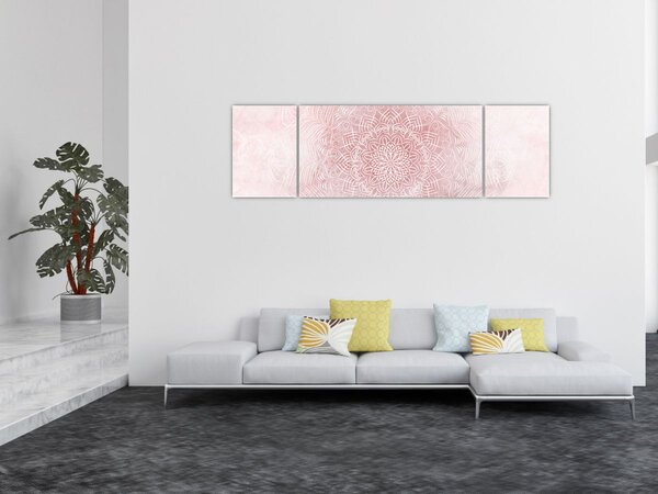 Obraz - Růžová mandala (170x50 cm)