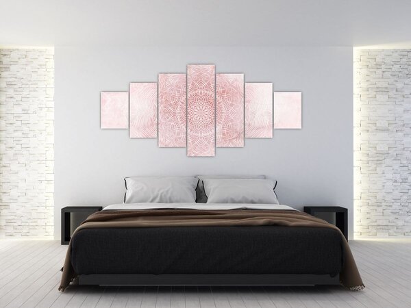 Obraz - Růžová mandala (210x100 cm)