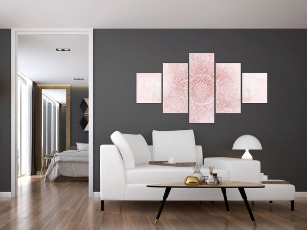 Obraz - Růžová mandala (125x70 cm)