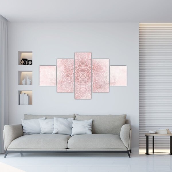 Obraz - Růžová mandala (125x70 cm)