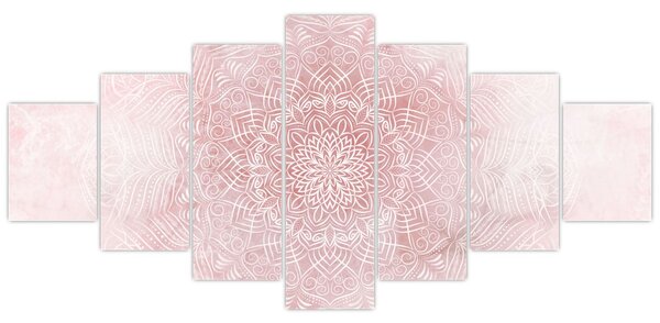 Obraz - Růžová mandala (210x100 cm)