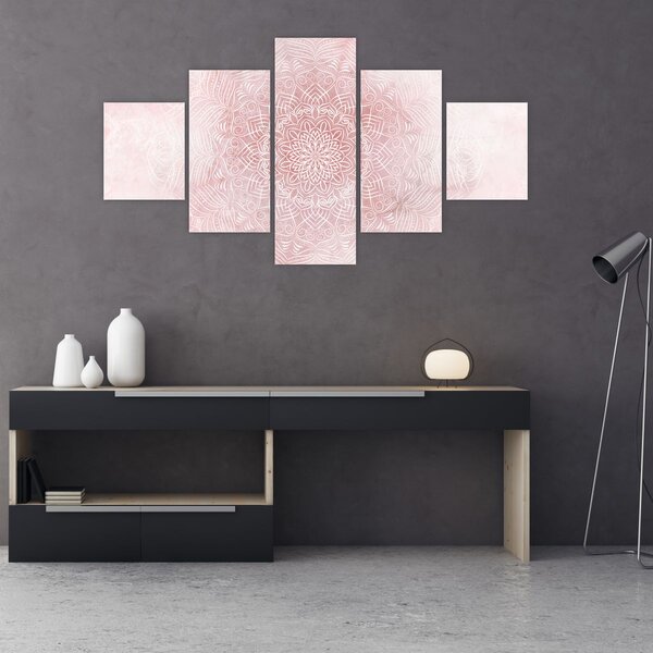 Obraz - Růžová mandala (125x70 cm)