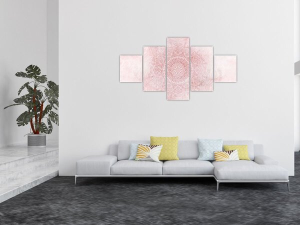 Obraz - Růžová mandala (125x70 cm)