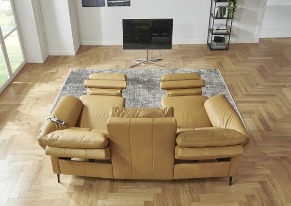 Sedací souprava SALMA_oblouková sofa_kůže Evita dijon