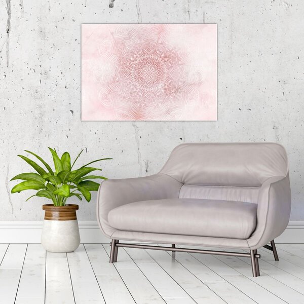 Obraz - Růžová mandala (70x50 cm)