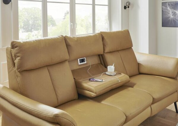 Sedací souprava SALMA_oblouková sofa_kůže Evita dijon