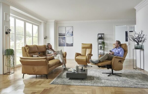 Sedací souprava SALMA_oblouková sofa_kůže Evita dijon
