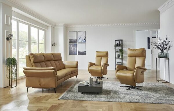Sedací souprava SALMA_oblouková sofa_kůže Evita dijon