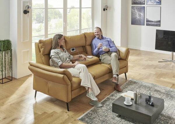 Sedací souprava SALMA_oblouková sofa_kůže Evita dijon