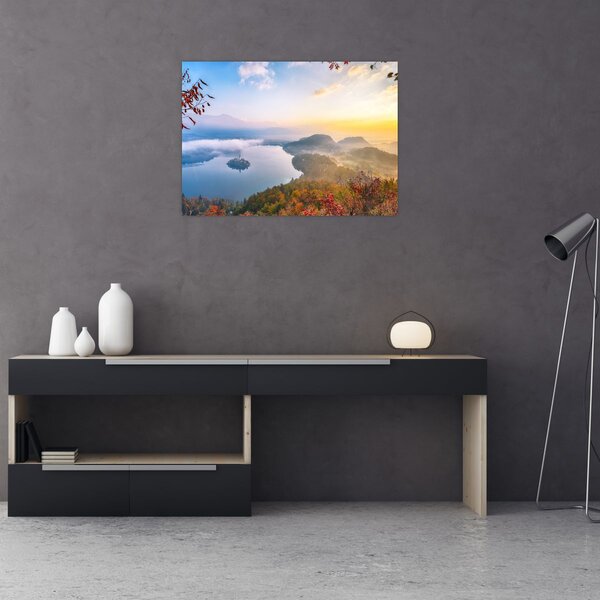Obraz - Bledské jezero (70x50 cm)