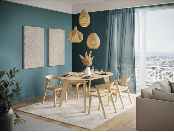 Jídelní stůl s deskou v dubovém dekoru v přírodní barvě 100x180 cm Lago – TemaHome