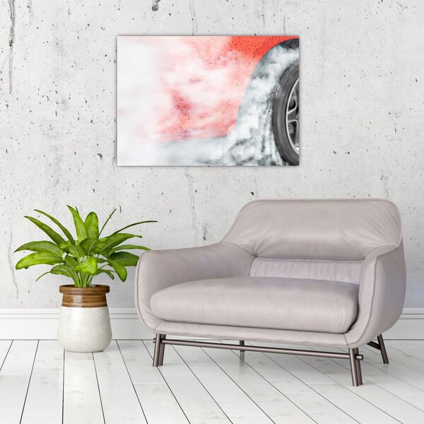 Skleněný obraz - Závodní auto (70x50 cm)