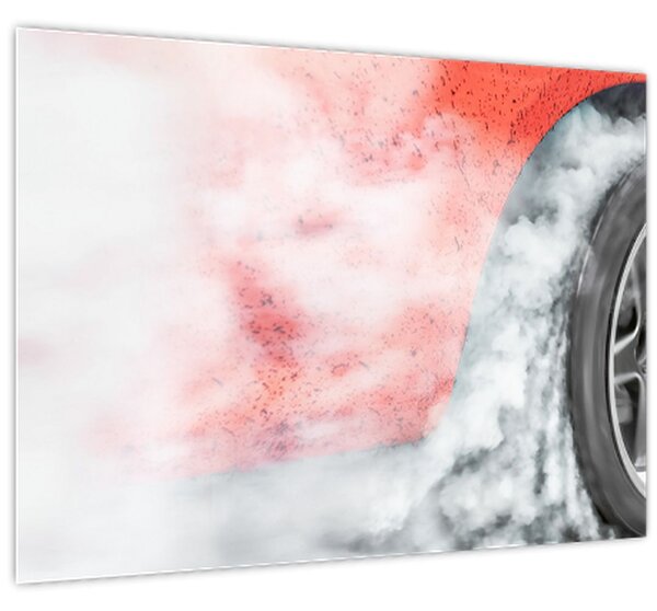 Skleněný obraz - Závodní auto (70x50 cm)