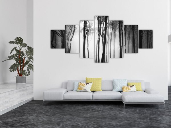 Obraz - Vlk v temném lese (210x100 cm)