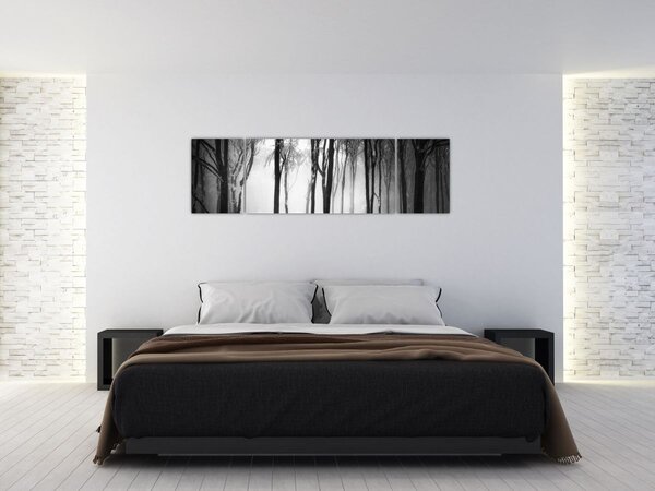 Obraz - Vlk v temném lese (170x50 cm)