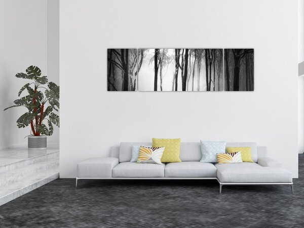 Obraz - Vlk v temném lese (170x50 cm)