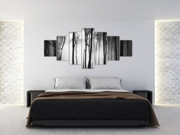 Obraz - Vlk v temném lese (210x100 cm)