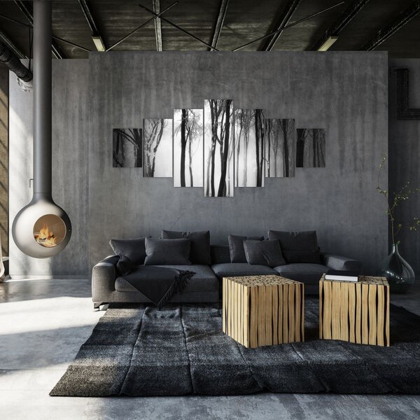 Obraz - Vlk v temném lese (210x100 cm)