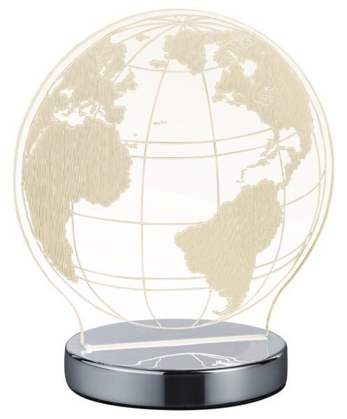 Stolní 3D LED lampa GLOBE chrom