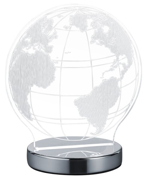 Stolní 3D LED lampa GLOBE chrom