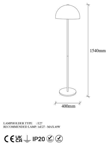 ASIR Stojací lampa MIXED zlatá
