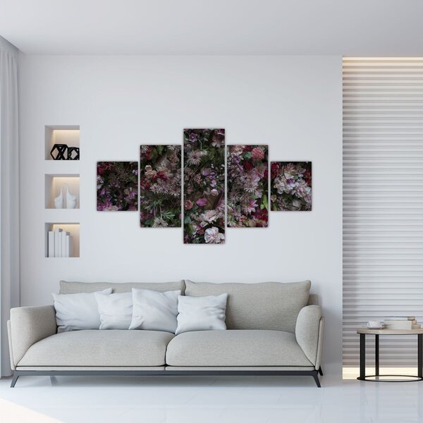 Obraz - Květinová zeď (125x70 cm)