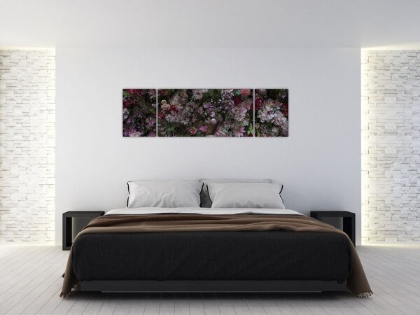 Obraz - Květinová zeď (170x50 cm)