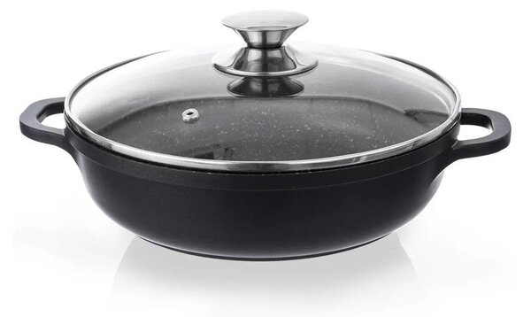 Kastrol s nepřilnavým povrchem Pfluon Granit se skleněnou poklicí Orion Grande, ⌀ 28 cm